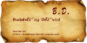 Budaházy Dávid névjegykártya