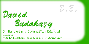 david budahazy business card